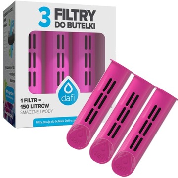 Filtry do butelki Dafi Solid Soft - 3 szt Różowy