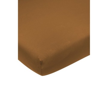 Meyco Home Jednokolorowy prześcieradło łóżko pojedyncze - camel - 90x210/22