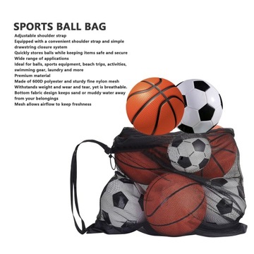 Сетчатая сумка для мячей Большой вместительности Шнурок