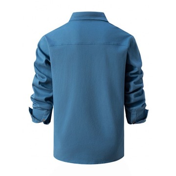 Stylowa Męska Koszula Bawełniana Prana Elastyczna Długie Rękawy S-3XL