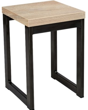 Taboret 46 cm LOFT CZARNY Solidny Kolory Taborety