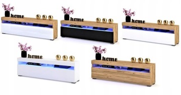 SZAFKA RTV KOMODA STOLIK PLAY CRAFT Czarny LED 180