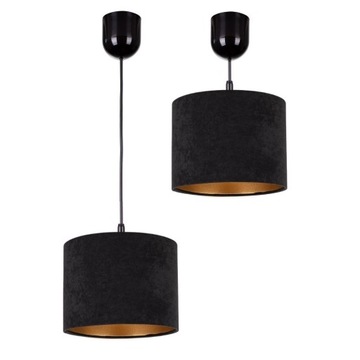 LAMPA WISZĄCA SUFITOWA ABAŻUR ZAMSZ ZŁOTY ŚRODEK