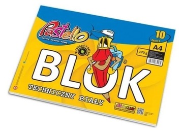 Blok techniczny A4 białe kartki Pastello