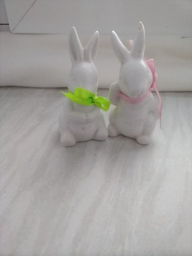 Figurki Zajączki porcelanowe