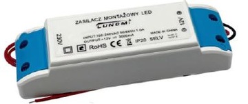 Zasilacz transformator LED do taśmy 36W IP20 12V 2A