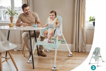 ДЕТСКИЙ СТУЛЬЧИК ДЛЯ КОРМЛЕНИЯ КАРАМЕЛЬ 4 В 1, СКЛАДНОЙ НА РЕМНЯХ, ПОДНОС