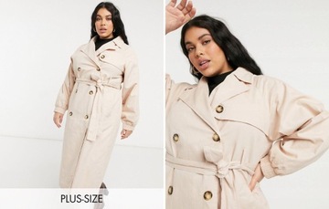PŁASZCZ BEŻOWY TRENCZ 50 1AAI _ 50 5XL Daisy Street 5XL