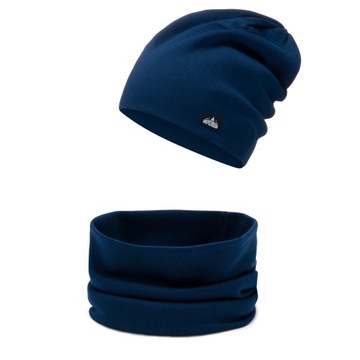 Czapka beanie + komin komplet JESIEŃ ZIMA Kolory