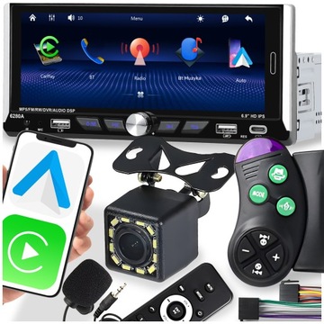 RADIO SAMOCHODOWE 1 DIN ANDROID AUTO CARPLAY GPS USB KAMERA COFANIA 6.9