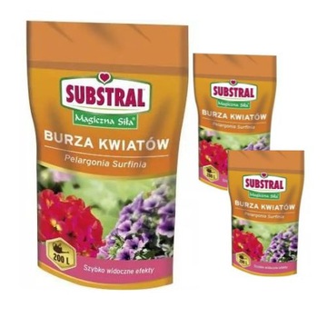 Nawóz Substral Burza Kwiatów Magiczna Siła Pelargonia Surfinia Kwiaty