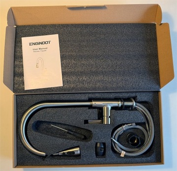 BATERIA KUCHENNA Z WYCIĄGANĄ WYLEWKĄ KRAN PREMIUM 3 TRYBY PRACY 360°