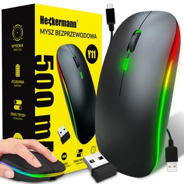 MYSZKA BEZPRZEWODOWA NA BLUETOOTH USB MYSZ KOMPUTEROWA DO LAPTOPA RGB