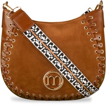 Monnari TOREBKA Damska Zamszowa LISTONOSZKA Torba Z PASKIEM NA RAMIĘ Nubuk