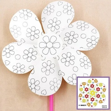 1pc Creative Drawing Toys for Kids Handmade Art Painting Windmill Toys DIY