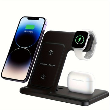Stacja szybkiego ładowania 3 w 1, składana podstawka do bezprzewodowej ładowarki do iPhone'a