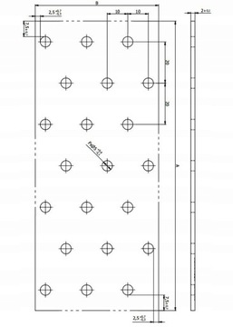PP4 ПЛАСТИНА ПЕРФОРИРОВАННАЯ КАРПАНСОВАЯ СОЕДИНИТЕЛЬНАЯ 40x160x2 10шт. DOMAX ПЛОСКИЙ ПЛАСТИНКА