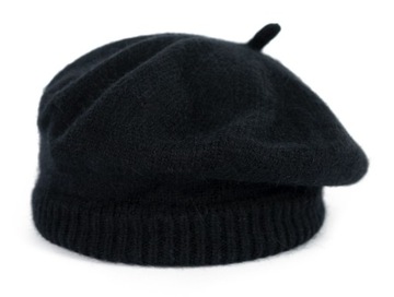 Beret Damski Klasyczny Francuski Angorowy Zimowy Jesienny Wiosenny Antenka