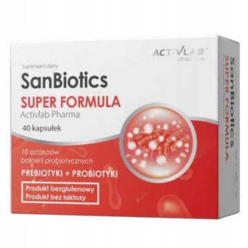 ACTIVLAB SANBIOTICS SUPER FORMULA 40k PROBIOTYK PREBIOTYK ODPORNOŚĆ JELITA