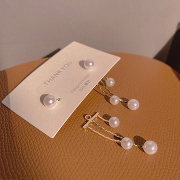 Kolczyki srebrne 925 z perłą igielną Retro