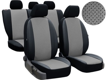 Перфорированные кожаные чехлы на сиденья Серый комплект SEAT
