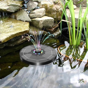 ПЛАВАЮЩИЙ ФОНТАН СОЛНЕЧНЫЙ САД, ЦВЕТНЫЕ RGB 6 ЭФФЕКТОВ ДЛЯ ПРУДА