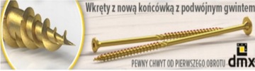 Шурупы столярные по дереву 8х140 TORX С ШАЙБОЙ ГОЛОВКОЙ DMX 50шт.