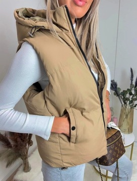 МОДНЫЙ Жилет, Стеганый капюшон, Куртка без рукавов, L