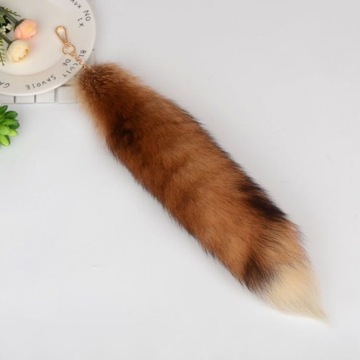 Fox Tail Keychain Kobieca Wisiorek Naturalny Kolor Nine Tailed Fox Tail