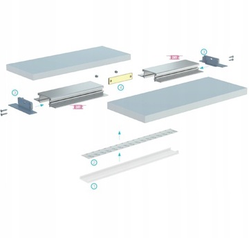 СВЕТОДИОДНЫЙ ПРОФИЛЬ ДЛЯ ВСТРАИВАЕМОГО ГК ЗАТИ СЕРЕБРЯНЫЙ АНОД. 1М