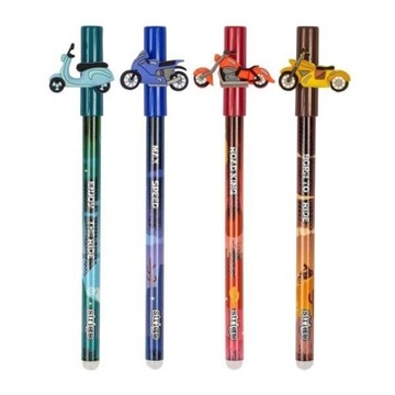 DŁUGOPIS WYMAZYWALNY ZE SKUWKĄ MOTOCYKL (36SZT)