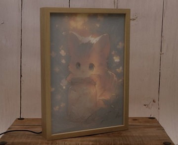 Большая деревянная рама с подсветкой 22x32см