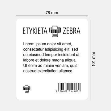 Etykiety termiczne Zebra białe 76x101mm fi 19mm