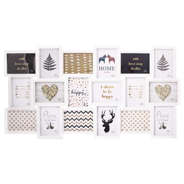 БОЛЬШАЯ РАМКА 18 ФОТОГРАФИЙ PHOTORAMA 101x52 см МУЛЬТИ ФОТОГАЛЕРЕЯ КОЛЛАЖ БЕЛЫЙ