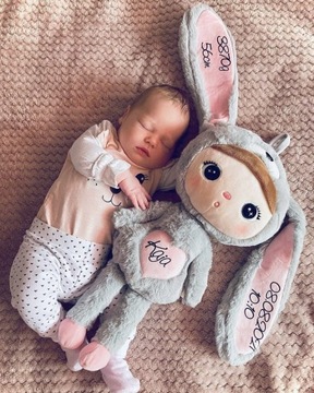 Комплект «Зайчик» - Серо-розовый Кролик 50 см и Кролик 30 см