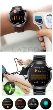 Smartwatch AMOLED Zegarek Cisnieniomierz EKG Glukoza HRV
