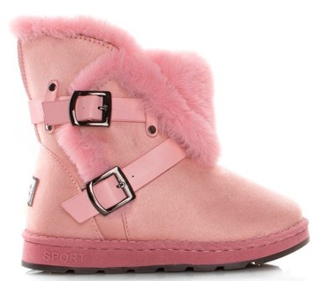 5327 RÓŻOWE OCIEPLANE ZAMSZOWE ŚNIEGOWCE BOTKI 37