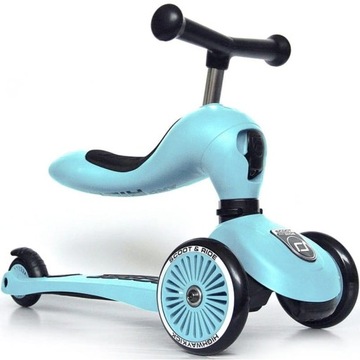 КОМПЛЕКТ СКУТЕРА Scoot And Ride BlueBerry 2 в 1 + ШЛЕМ со светодиодной подсветкой S-M 2-5L