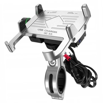 Uchwyt motocyklowy z ładowarką do telefonu USB QC