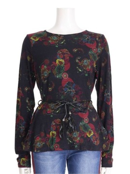 DESIGUAL CZARNA BLUZKA PRINT (XS)