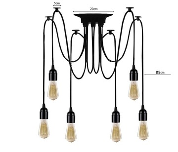 Подвесная потолочная лампа Pająk 6 E27 Светодиодная люстра