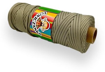 Sznurek POLIESTROWY Płaski Cementowy 5mm 100m