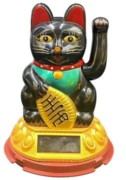SOLARNY Japoński Kot Maneki-Neko Chiński Szczęścia 11cm