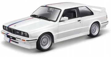 BMW M3 E30 1988 1:24 biały model Bburago 18-21100