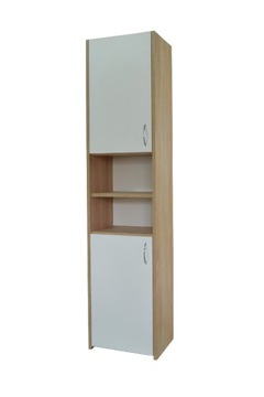 Słupek łazienkowy Adaś 2D Sonoma + Front Biały 40 cm