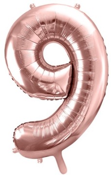Balon Foliowy Cyfra 9 HEL DUŻA rose gold 100 cm