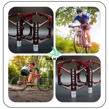 АЛЮМИНИЕВЫЕ велосипедные ПЕДАЛИ ПЛАТФОРМА 16 контактов +3 подшипника LIGHT HAKURI
