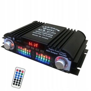 4-Kanałowy Wzmacniacz Samochodowy Bluetooth BT-998