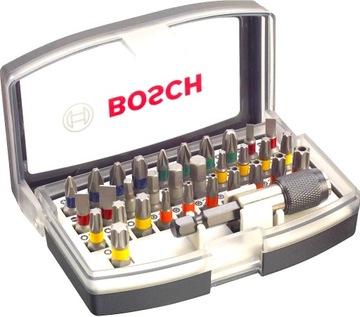 Дрель-отвертка 18 В 38 Нм 2 Ач BOSCH + НАБОР БИТ BOSCH 32 шт. КОРПУС