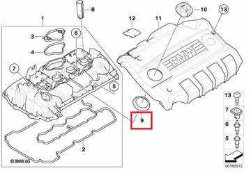 Uszczelka korka wlewu oleju OE BMW 11127567179